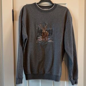 Vintage Crew Neck Embroidered Deer